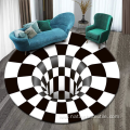 American black white grid 3D stereo vision carpet